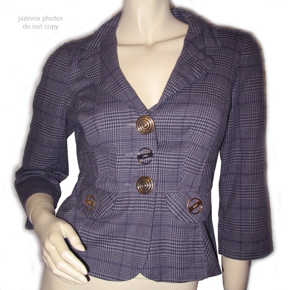 Vintage Y2K Candies Plaid Blazer Jacket Preppy Academia Clueless Corpcore Office